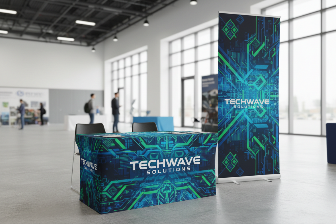 Custom Table Cover and Banner Combo for Business Events