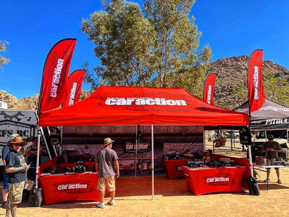 10' x 20' Pop-Up Tent with Single-Sided Full Wall & Half Walls, (4) 6' Table Covers, (4) 8' Feather Flags