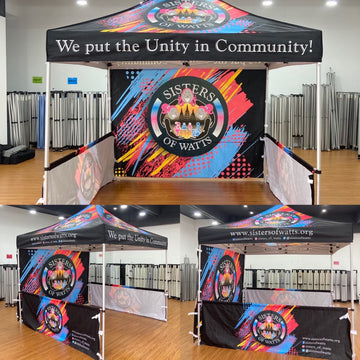 10' x 10' Pop-Up Tent with Single-Sided Full Wall and Half Walls